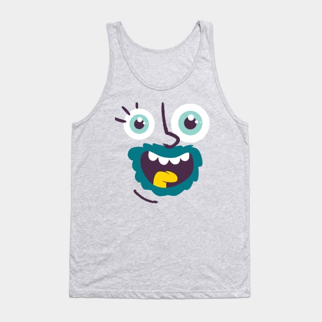 Crazy Face Tank Top by Zugor